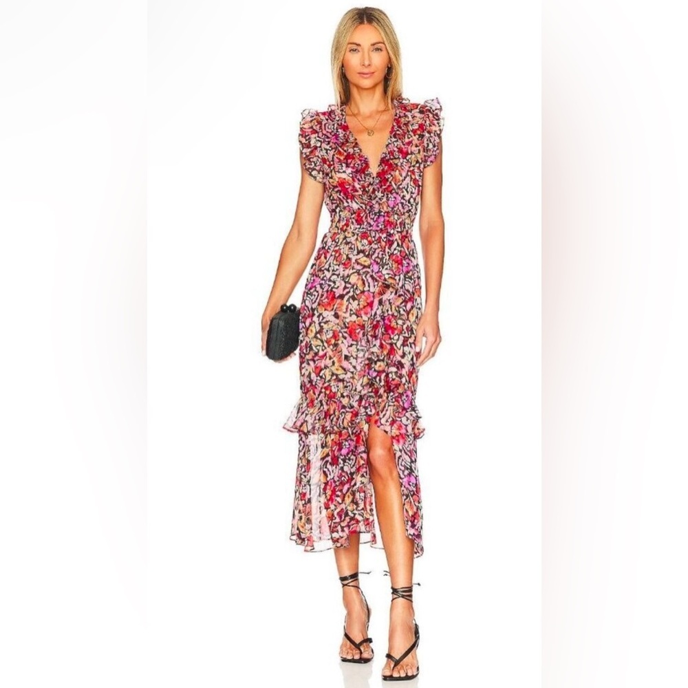 Revolve Misa Los Angeles Kidada Midi Dress in Fire Flora